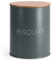 EHC Biscuit Tin Airtight, Cookie Jar Container, Biscuit Barrel, Round Biscuit Box Storage, Grey