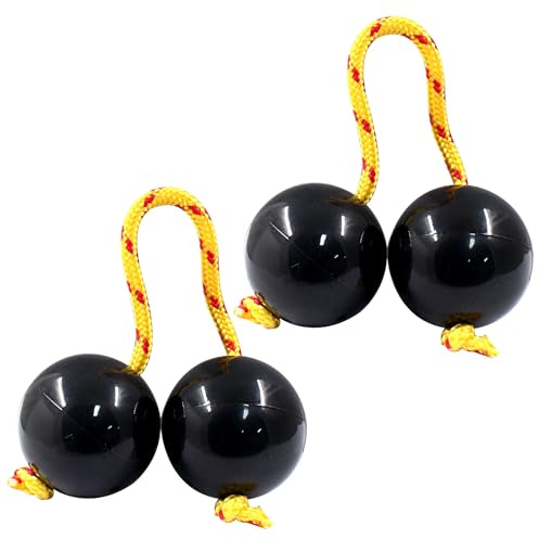 Hordion 2 Paar Aslatuas Rhythmische Kugel Kashaka Shaker, Hand Percussion Instrumente African Shaker Rassel Asalato Shaker für Erwachsene Jugendliche Anfänger, Schwarz