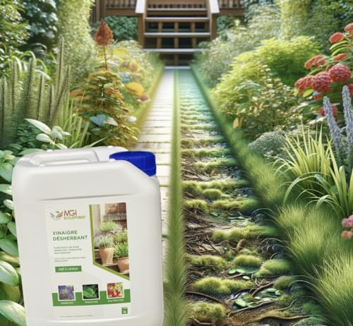 Vinaigre désherbage –Désherbant Naturel Puissant,Nettoyant et Détartrant Multi-Usages -Jardin,Maison,Extérieur -Utilisable en Agriculture Biologique(Fongicide/Bactéricide) –Fabriqué France (4 X 5L)