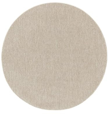 RugVista Clio In & Outdoor-Teppich, Rund, Ø 250 cm, Beige | Moderne, Niedriger Stapel, Nur Handwäsche, Oeko-Tex 100, UV-beständig, Patio