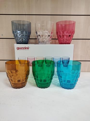 Guzzini -SET 6 BICCHIERI BASSI TIFFANYColori decori vari