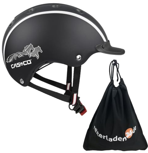RL24 - Casco Kinder Reithelm Choice inkl. Schutzbeutel | ergonomische Reitkappe für Mädchen & Jungen | Helm zum Reiten, Fahrrad- & Skifahren | Reiterhelm in Schwarz | Größe S (52-56 cm)