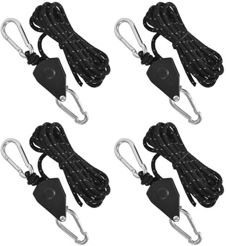 Confezione da 4 Corde da Campeggio,2m x4 mm Tiranti Corda per Tende,Corda per Tenda Riflettente,Corda da Campeggio Leggera con Tenditore,per tende da Campeggio all'aperto Antivento