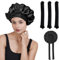 WANAVO 3 Stück heatless curls und Seidenhaube zum schlafen set,Lockenwickler über nacht,hitzefreie lockenwickler,Weiche und Bequeme Satin-Schlafmütze,overnight curls für Alle Haartypen