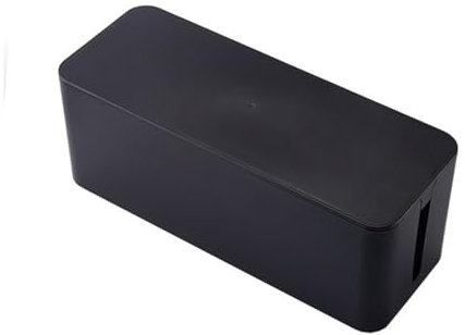Boîte de Rangement pour Câbles Boîtier de rangement en plastique for câbles électriques, boîte de jonction, noir et blanc, organisateur de câbles, conteneur, nécessités ménagères(Black,L 40.5x15.7x13.