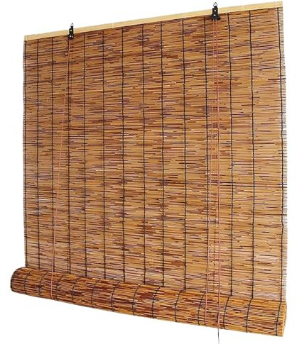 Bambusvorhang für Küche und Wohnzimmer, Vintage-Stroh-Raffrollos mit einfacher Installation, 90 x 200 cm breit, natürliche Dekoration für Teestube und Geschäft