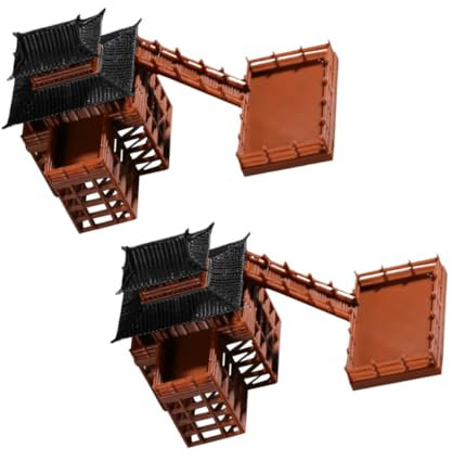 SKISUNO 2piezas Pabellón Japonés Miniatura Decoración De Jardín Estatua De Pagoda Accesorios De Decoración Zen