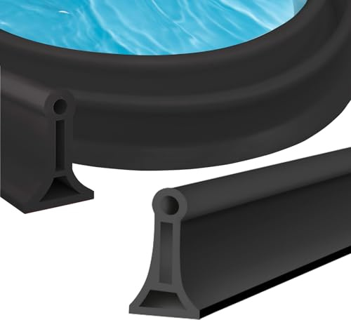 ACESOME 2M Schwallschutzleiste Dusche, Silikonkautschuk Wasserstopper Dusche, Selbstklebend Schwallschutzleiste für Duschschwelle Küchenspüle Badewanne (Schwarz, 4cm x 3cm (H x B))