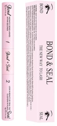 Lash And Seal - Pegamento para pestañas 2 en 1, para extensiones de pestañas, larga duración, fuerte agarre individual, autoaplicación en casa, cubierta Girl Total (rosa única)