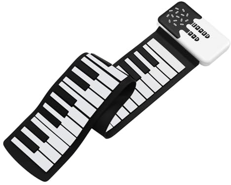 SUNGOOYUE Tastiera per Pianoforte a Mano per Viaggi con Altoparlante Incorporato, 49 Tasti Rotolare Piano Elettronico, Design Portatile per gli Appassionati di Musica