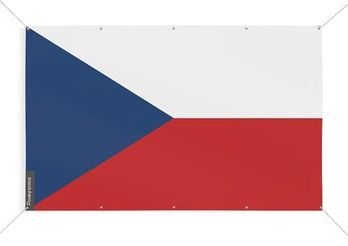 Bandiera ceca con 10 occhielli in varie misure, 70 x 105 cm