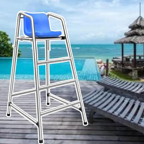 AVLLSO Poolleiter Edelstahl Rettungsschutz/Deck Stühle, 47.2in / 59in / 71in Hoch Heavy Duty Edelstahl Life Guard Stuhl mit bequemem Sitz, Lasten 660lbs(59in/150cm/4.9ft high)