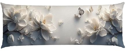 Cuscino Corpo Cuscino Gravidanza 120x40cm, Supporto Total Body Ergonomico, Copricuscini Allattamento e Maternità con Federa Velluto Lavabile, per Schiena, Pancia e Gamb (Orchidee di giada) p-744