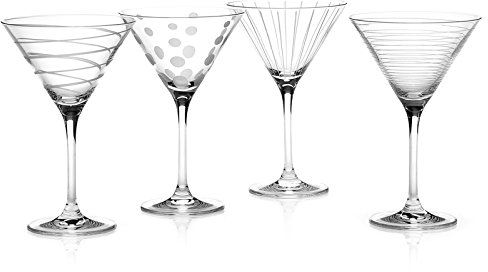 Mikasa Cheers Juego de Vasos de cóctel Martini de Cristal, Color Transparente, 4 Unidades (Paquete de 1)
