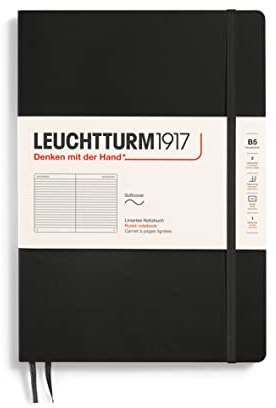 LEUCHTTURM1917 349296 Notizbuch Softcover Composition (B5), liniert, Schwarz