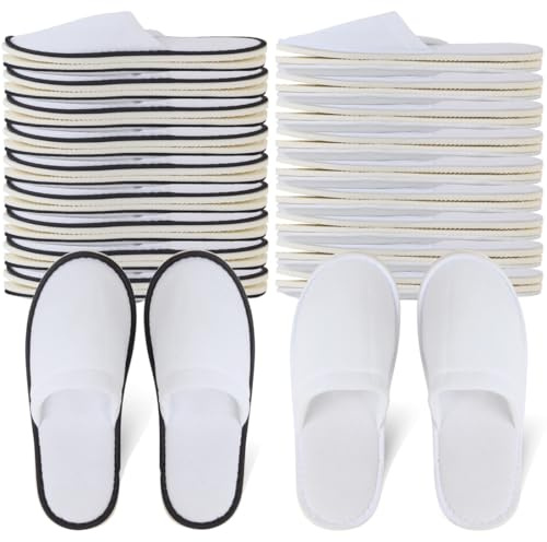 Yeios 20 Pairs Disposable Slippers for Guests Hotel Slippers Spa Slippers Non-slip Washable House Slipper Bulk for Adult for Men and Women