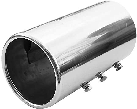 Auspuffblende Endrohr Auspuff Universal Schalldampfer Endrohrblenden Blende Sport Edelstahl Rund bis 87mm Chrom AutoHobby