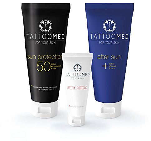 TattooMed Tattoo Protection Pool Kit - Spar Bundle (Sun Protection LSF 50 100ml & After Sun 100ml & After Tattoo 25ml)