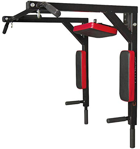 CCLIFE Multigriff Klimmzug Wandmontage Dip station 2in1 Pull Up Bar Klimmzugstange Wand Belastbarkeit bis 120 kg Fitnessgeräte Wandbefestigung