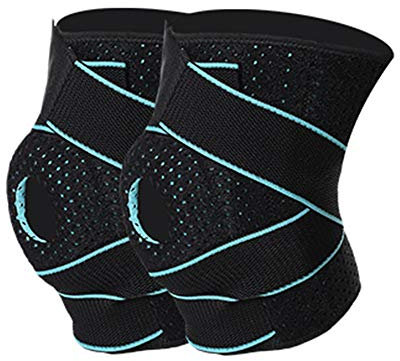 Knee Compression Sleeve Kneepad Men's and Women's Sports Professional Basketball Badminton Bandages Warm Winter Knee Pads (2 Pack) Arthritis knee Pads (Size : L(60-75KG))