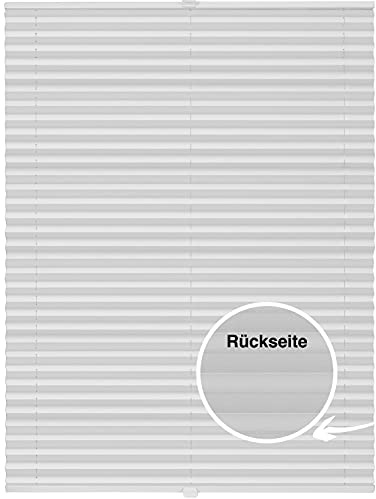 ondeco Plissee nach Maß Thermo für Fenster innen Montage in Glasleiste mit Spannschuh Sonnenschutz-Rollo Lichtschutz Blickdicht leichte Verdunkelung Weiß B: 41-50 cm, H: 40-100 cm