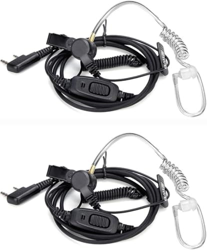 Retevis EEK009 Funkgerät Headset, Funkgerät Kopfhörer mit Mikrofon (2 PCS) | Kompatibel mit RT24 RT27 RT619 RT617 RT668 RT86 Kenwood Security Kopfhörer Headset