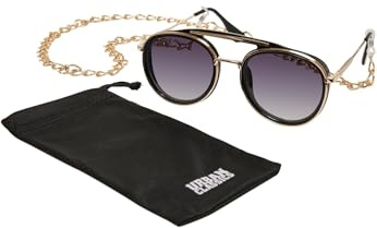 Urban Classics Sunglasses Ibiza With Chain, black/gold, one size
