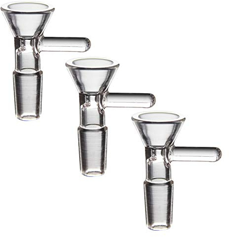 3 pcs 14mm Male Glass Bong Bowl Adaptor, Oil Rig Hookah Pipe Bowls with Bongs Accessory Bowl for Smoking Water Bong Bowl,14 mm Male Glass Bong Bowl Head Adaptor,Nicotine Free (Size2)