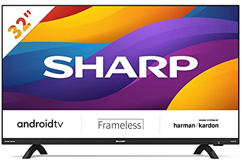 Sharp 32Di6EA - TV Android (9.0) Smart 32 HD sin Marco - 32 Pulgadas - Google Assistant controlado por Voz, Chomecast, Bluetooth, Altavoces Harman/kardon, HDR10, 3xHDMI, 2xUSB, DTS Virtual X