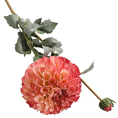 Fleurs artificielles de dahlia pour maison, bureau, hôtel, mariage, salon, chambre, bureau, etc. (rose)