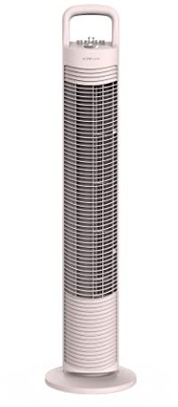 Newlux - Ventilador de Torre sin Aspas W80 (45W) 3 Velocidades, Oscilación 70º, Temporizador 120 min y Diseño Compacto. Ventilador de Pie con Motor de Cobre y Asa Transporte. Sin Instalación (Coral)