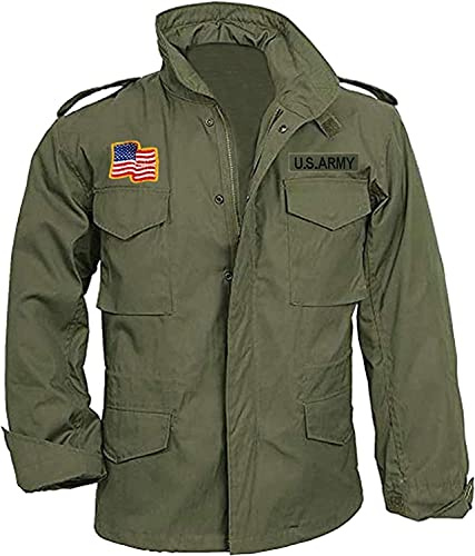 MAXDUD Veste en coton pour homme M65 Field Military Commander John First Blood US Army, vert olive, XL