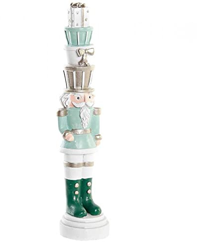 Hogar y Mas Figura Cascanueces NAVIDEÑA Decorativa Verde Menta 5X5X23CM