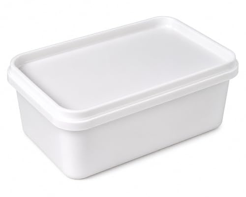 Generic 1.2 Litre Ice Cream Tubs with Lids/Food Storage Containers with Lids (20 Pack) - Rectangular, 19.2 cm x 12.7 cm x 7.3 cm