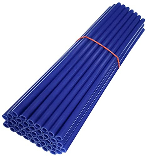 cyclingcolors 72x Spoke Skins Covers Bike Cycle MTB Wheel Rim 21 (235 mm) Shrouds Wraps Stroller Wheelchair Pit Dirt Bike (Blue)