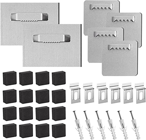 6 Foto- und Spiegelhalter Haken zur Rahmenfixierung 6er Set Bildaufhänger für Schwere Bilder Bilderhaken Spiegelhalterung Bilderrahmen Aufhänger mit Oberflächenkleber Aufhängen