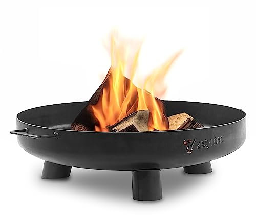 Ciotola per fuoco BBQ-Toro Ø 60 cm | nero | ciotola per fuoco da esterno con tre gambe e due maniglie | Braciere da giardino, pozzo per fuoco, vassoio per fuoco
