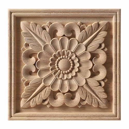 Schnitzerei Onlay Schränke Holzschnitzerei Geschnitztes Onlay Florale Holzfiguren Kunsthandwerk Eckapplikationen Rahmen Tür Möbel Dekorativ 10 X 10 Cm 1 Stück