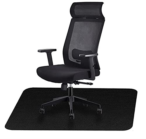UEAUY Bürostuhl-Matte aus Hartholz, rechteckig, waschbar, rutschfest, Bodenschutz, Bürostuhl-Matte für Rollstühle, schwarz, 58,4 x 43,2 cm