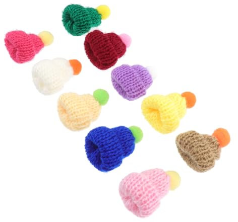 Holibanna 10 Stück Mini-strickmützen Bastelmaterial Diy-zubehör Für Ornamente Dekoration Handgefertigtes Material Hutdekor-gadget