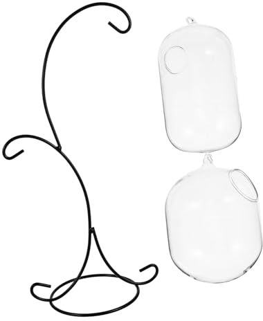 POPETPOP 1satz Desktop Glasfisch-Aquarium Mit Eisenregal Vielseitige Hydroponik-vase Für Pflanzen Stilvolle Tischdekoration Für Zuhause Und Büro Transparentes Design Für Klare Sicht