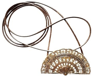 Genérico Porta Abanicos De Mano Cómodos Y Elegantes Marron Y Dorado.
