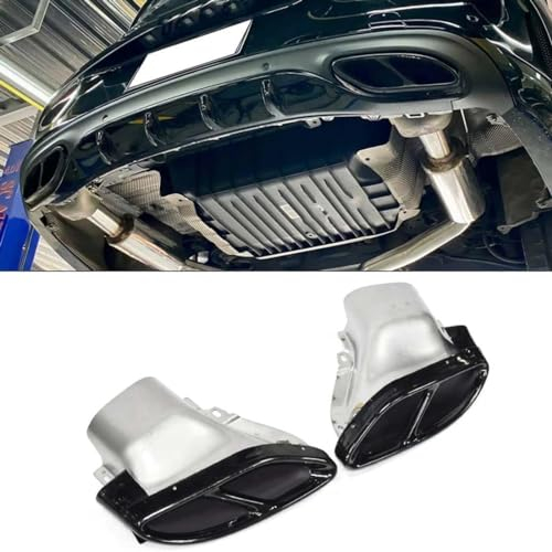 DBCFL Endstuck Auspuff für Mercedes Benz Class C W205 C180 C200 C250 C300 C450 GLE43 W212, Auspuffblenden Edelstahl Auto Endstück Endschalldämpfer Spitze Endrohrblende,B Black