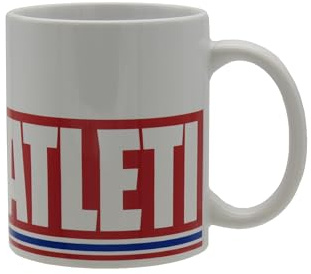 CYPBRANDS Atlético de Madrid, Taza, Taza Cerámica, Desayunos, Menaje, Tazas Originales, Color Blanco, Producto Oficial