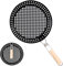 Naseom Poêle à griller antiadhésive 30,5 cm avec poignée amovible – Poêle à griller durable avec trous pour barbecue en plein air, petits et grands paniers sur-matelas, accessoires de barbecue pour