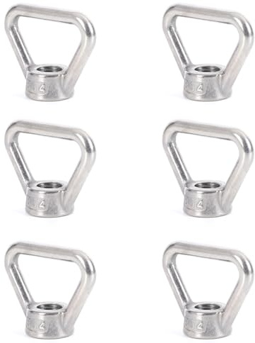 6Pcs 304 Stainless Steel Eye Nut M10 Ring Triangle Shape Thread Eye Nut Ring Lifting Eye Nuts Eyelets