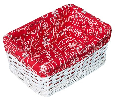 Wickerfield 2PCS Hamper Baskets for Gifts Empty, Christmas Hamper Baskets Empty, Wicker Basket for Hampers, Xmas Hampers Gift Basket (2 Small, White)