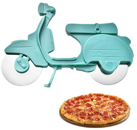 Pizzaschneider Motorrad Pizzaschneider Rad mit, Familien Pizzaroller, Fahrrad Geschenkideen, Antihaftbeschichtet & rostfrei, Pizzaschneider, Fahrrad-Pizzaschneider, Rad mit Antihaftbeschichtung