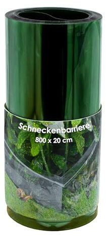 Barrière anti-escargots avec double feuillure - 800 x 20 cm - Clôture anti-escargots flexible pour la protection des plantes - Anti-limaces et escargots - Protection contre les escargots et les