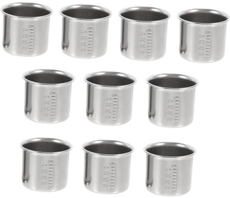 PRETYZOOM Bicchiere Graduato Per Medicinali Da 40 Ml Misurino in Acciaio Inossidabile Bilancia Set Di Bicchieri Multiuso Per La Raccolta Di Campioni